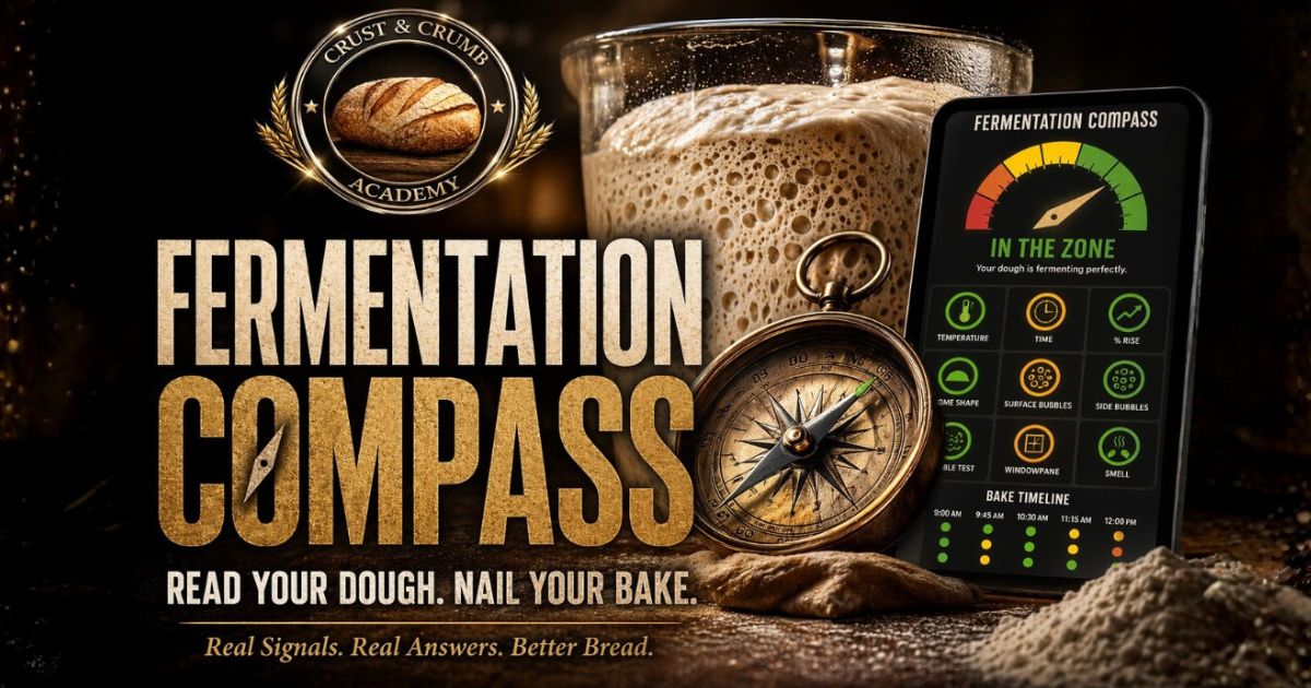 Screenshot of Fermentation Compass - Stop guessing when bulk fermentation is finished. Read your dough. Nail your bake.