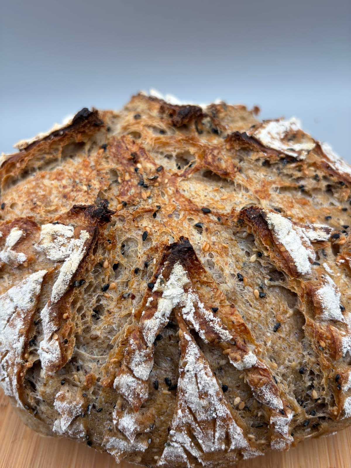Foolproof Whole Wheat Seeded Sourdough - finished bread