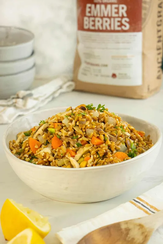 Whole Emmer Farro Pilaf