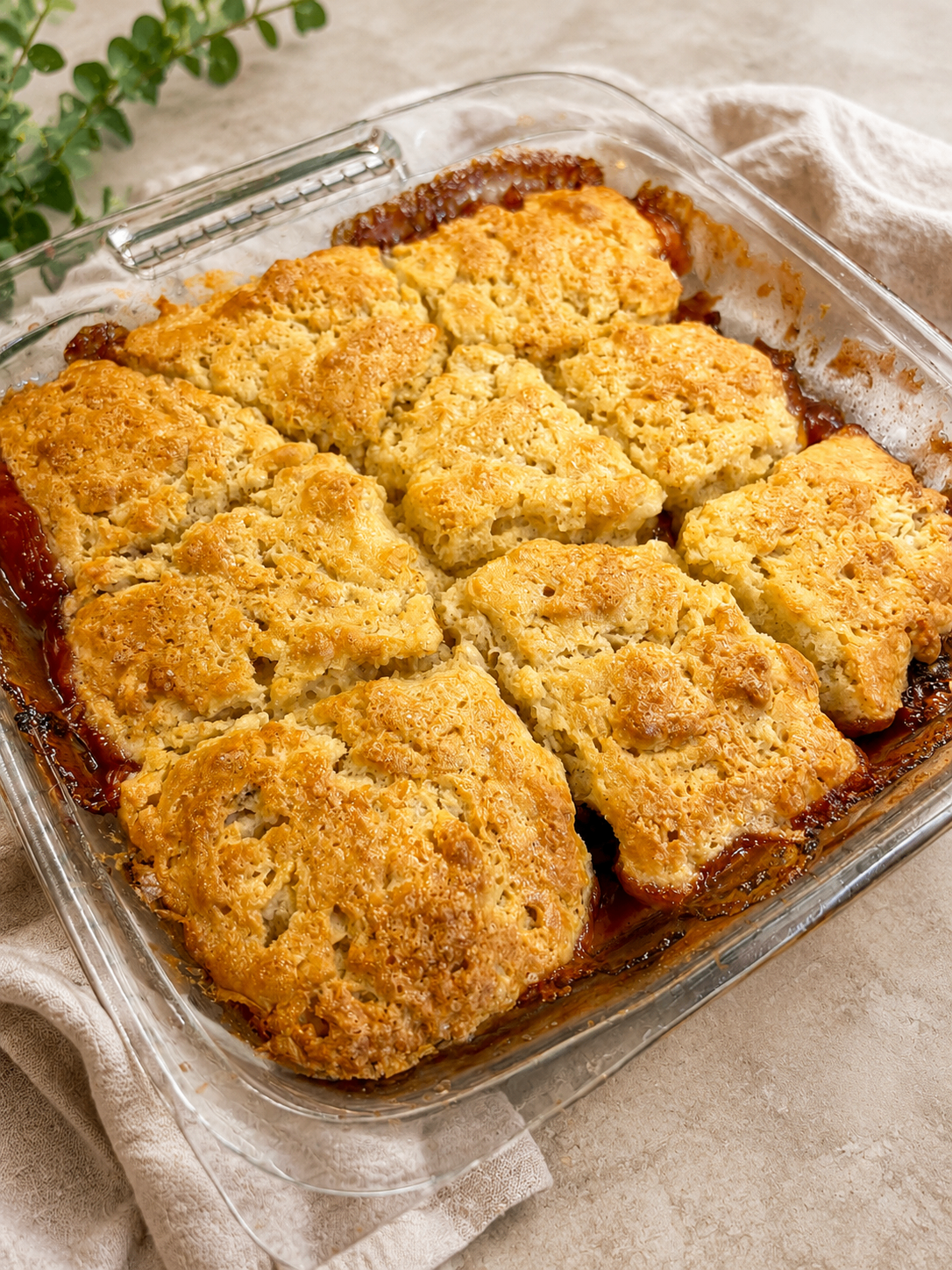 Fresh Peach Cobbler - finished bread