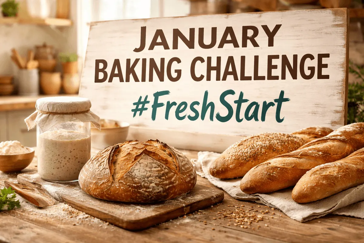 #FreshStart 31-day baking challenge — fresh loaves on a cooling rack