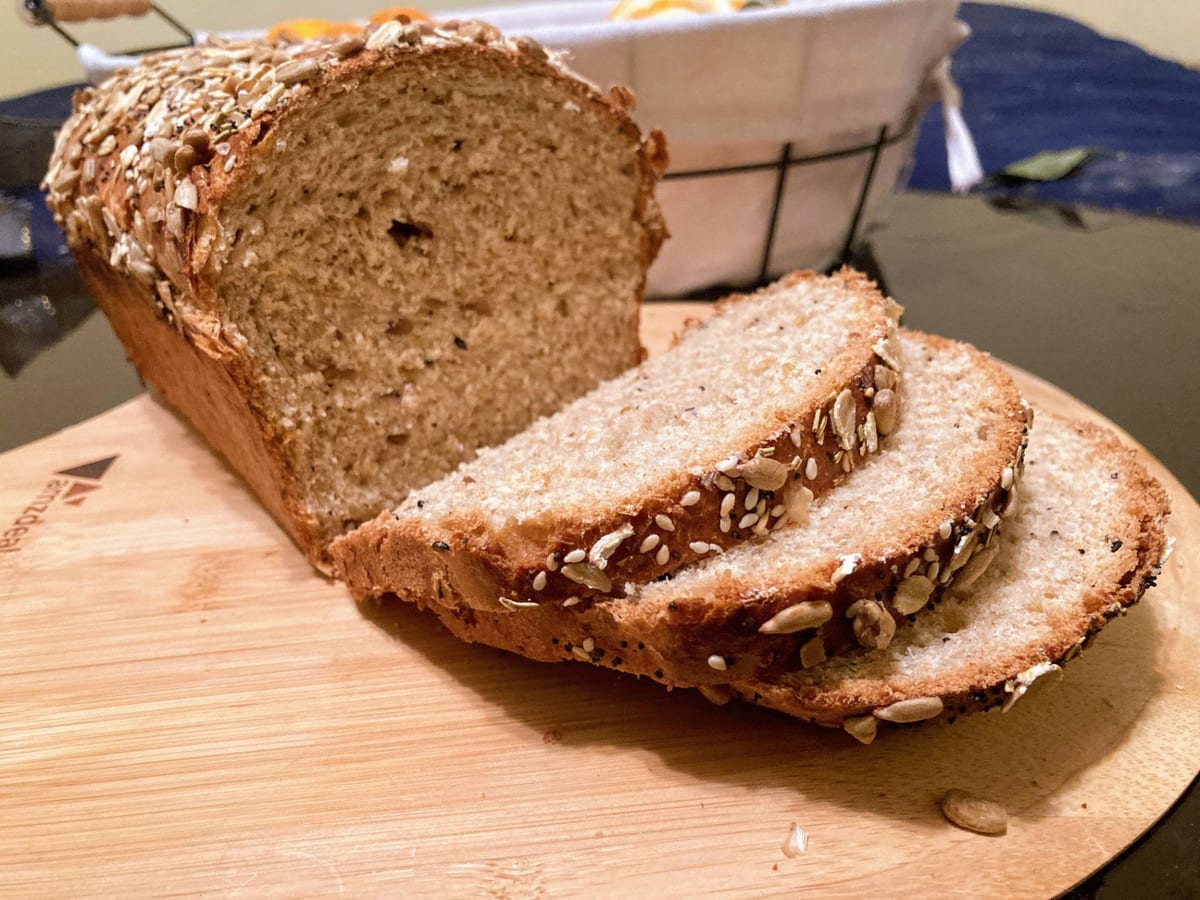 Soft Multigrain Sandwich Bread - finished bread