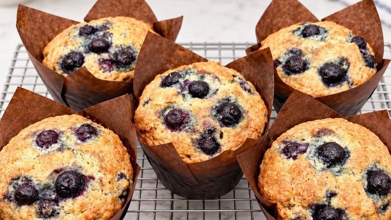 Sourdough Discard Jumbo Blueberry Muffins