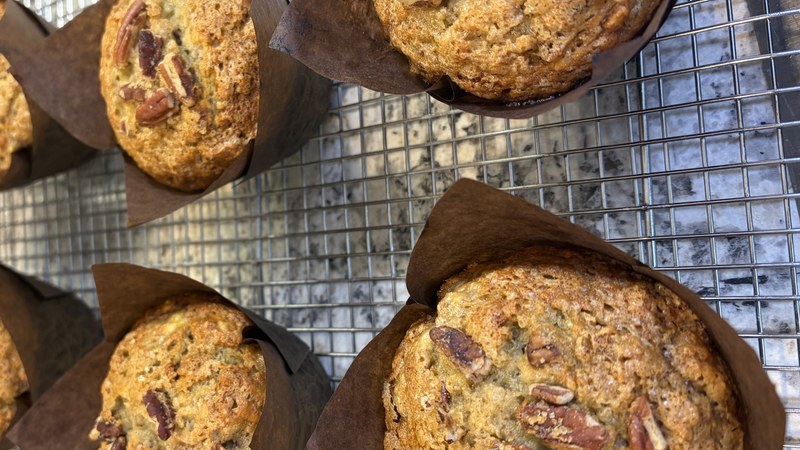 Sourdough Discard Tall Texas Banana Nut Muffins